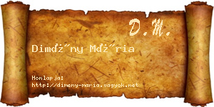 Dimény Mária névjegykártya